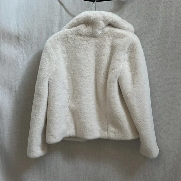 INC International Concepts White Jacket Faux Fur Bridal Winter - Picture 4 of 7